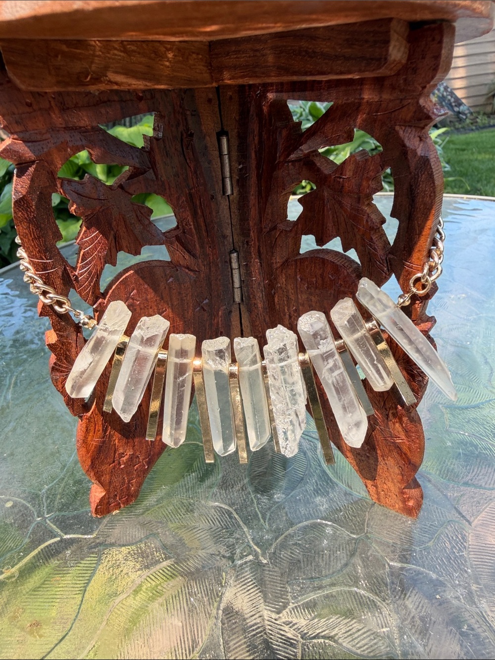Clear quartz icicle necklace